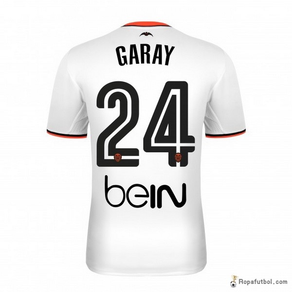 Camiseta Valencia Replica Primera Ropa Garay 2016/17 Blanco